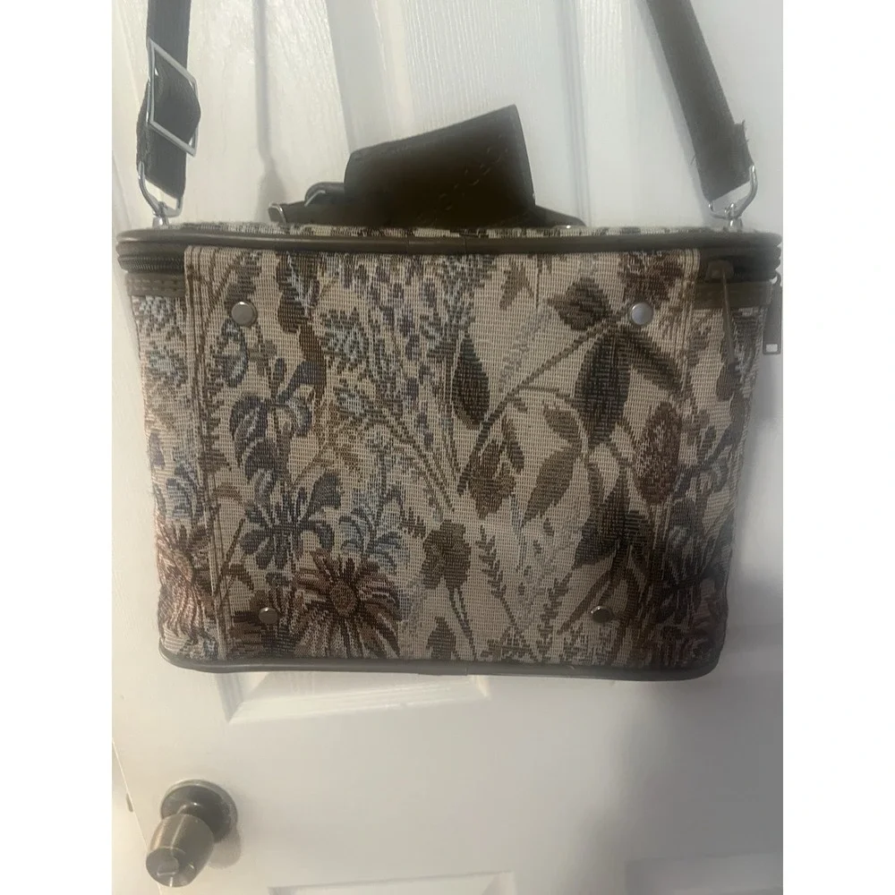 Vintage Jordache Floral Tapestry Makeup Train Case Cottagecore 90s‎